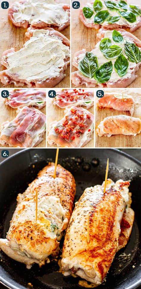 Prosciutto Stuffed Chicken, Rolled Chicken Breast, Baked Stuffed Chicken, Sunday Night Dinner, Prosciutto Recipes, Stuffed Chicken Breasts, Chicken Kiev, Jo Cooks, Cheese Stuffed Chicken