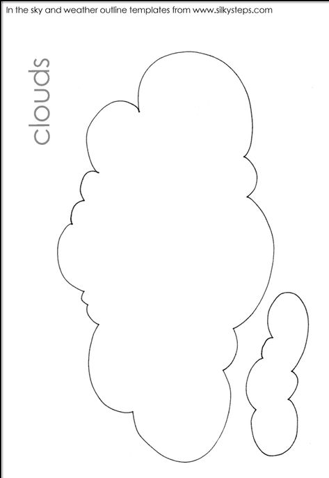 Cloud Template Free Printable, Cloud Cutout, Cloud Outline, Cloud Template, Cloud Drawing, White Cloud, Templates Printable Free, Craft Set, Play Activities