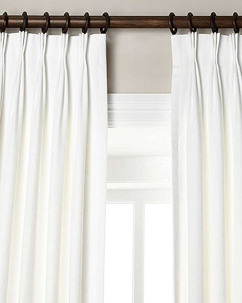 AmazonSmile: Silk n Drapes and More 100% Linen Pinch Pleated Lined Window Curtain Panel Drape (White, 27" W X 96" L): Home & Kitchen Inexpensive Curtains, Linen Drapery Panels, Wide Bed, Pinch Pleat Drape, White Molding, Pleated Drapery, Half Price Drapes, Ikea Curtains, White Drapes