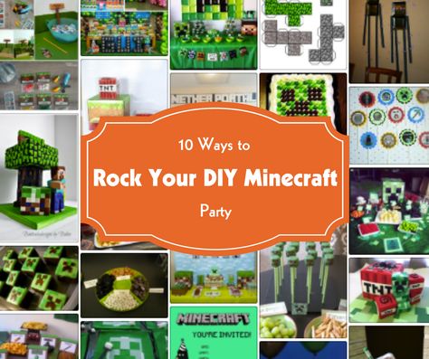 10 amazing and easy DIY Minecraft Party crafts for your child's next party! Be the coolest mom on the block with these great ideas. Diy Minecraft Decorations Parties, Minecraft Birthday Diy, Minecraft Birthday Activities, Diy Minecraft Party Games, Diy Minecraft Favors, Diy Minecraft Gifts, Minecraft Party Activities, Tnt Minecraft, Diy Minecraft Birthday Party