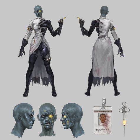 ArtStation - Mad Doctor, Lauren Wakley Asylum Character Design, Steam Punk Doctor, Mad Scientist Concept Art, Scientist Design Character, Undead Scientist, Lab Experiment Character Design, Mad Scientist Steampunk, Mad Scientist Dnd, Surgeon Character Design