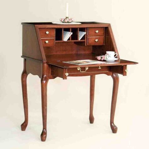 Secretary on Desk Early American Decorating, Amish Home, Wood Secretary Desk, Office Table Design, Royal Furniture, Secretary Desk, Victorian Furniture, Secretary Desks, Bed Furniture Design