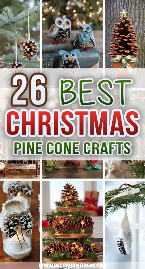 Pine Cone Floral Bouquet, Pine Cone Crafts For Kids Easy Christmas, Pine Cone Wind Chime, Things To Make With Pinecones, Large Pinecone Crafts Christmas, Pine Cone Crafts Christmas, Christmas Pine Cone Crafts, Pine Cone Ornaments Diy, Decorations With Pine Cones