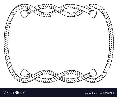 Rope knot frame black and white isolated vector image Ny Library, Bujo 2025, Frame Black And White, Knot Rope, Rope Frame, Frame Logo, Rope Knots, White Rope, Epiphany