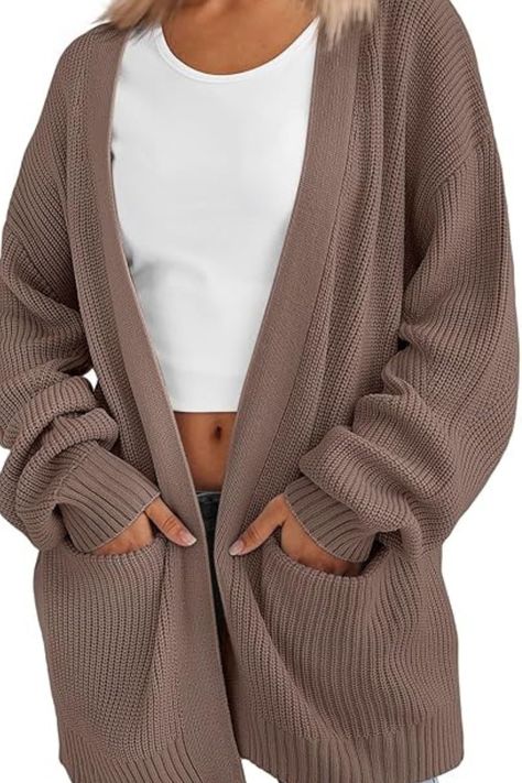 “Wrap yourself in cozy elegance this autumn! Discover our collection of oversized cardigans that blend comfort and style. Perfect for layering, these cardigans are your go-to for chilly days and effortless chic. 🍂✨ #OversizedCardigans #FallFashion” Casual Cardigan Sweater, Soft Knit Cardigan, Sweater With Pockets, Oversized Knit Cardigan, Cardigan Casual, Cardigan Style, Cardigan Sweaters, Winter Chic, Fitted Cardigan