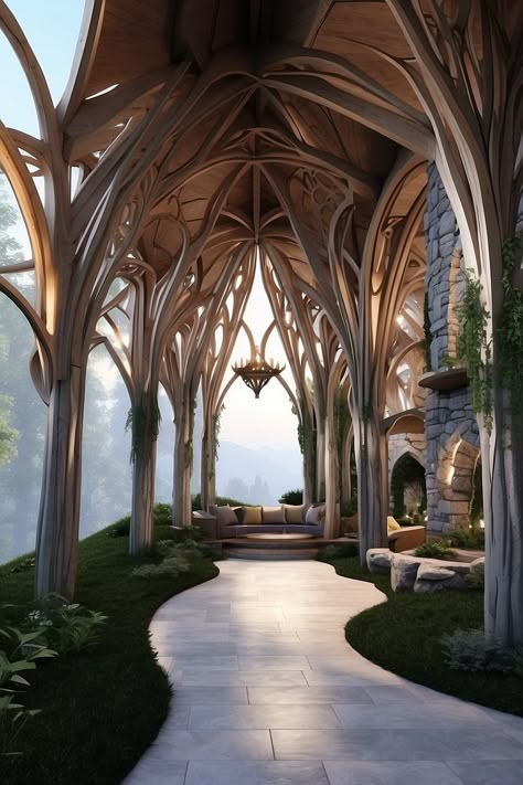 Elvish Interior Design, Elvish Castle, Elven Palace, Elf Architecture, Elvish Design, Galadriel And Celeborn, Fantasy Castle Interior, Dr Waiting Room, Elven Castle