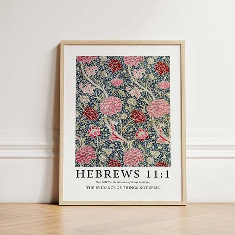 Christian Digital Wall Art, William Morris, Minimal Religious Home Decor, Modern Faith Poster, Bo... | Etsy (US) Teen Girl Bedroom Designs, Boho Bible, William Morris Prints, Christian Home, Girl Bedroom Designs, Christian Decor, Bible Verse Prints, Bible Verse Wall Art, Trendy Wall Art