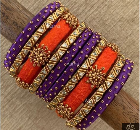 Embroidery Bangle Designs, Tread Bangles Silk, Tread Bangle Designs, Silk Thread Bangle Designs, Aari Work Bangles Designs, Aari Bangle Design, Tread Bangles Designs, Silk Tread Bangals Design, Silk Thread Kundan Bangles