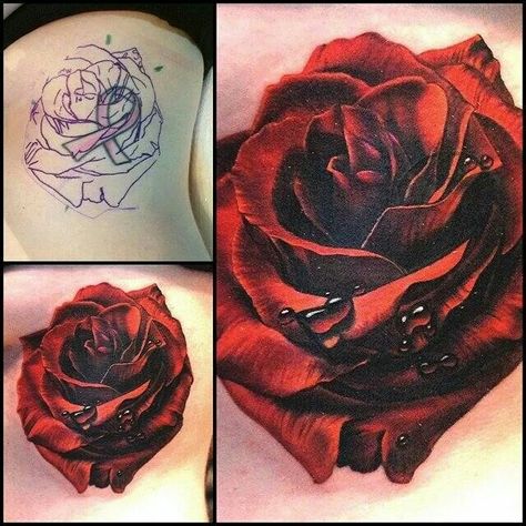 #ink #tattoos #tattoo #rose Rose Tattoo Cover Up, 16 Tattoo, Rose Tattoos For Women, Flower Wrist Tattoos, Red Rose Tattoo, Tattoo Henna, Up Tattoo, Tattoo Cover Up, Geniale Tattoos