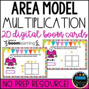 Area Models Multiplication, 2 Digit By 2 Digit Multiplication, Area Model Multiplication, Partial Products, Area Model, 4th Grade Math Worksheets, Math Education, Multiplication Worksheets, Area Models