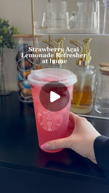 BECCA MORGAN on Instagram: "Strawberry açaí lemonade refresher at home🍓🍋 #strawberryacairefresher #strawberryacailemonade #starbucksrefreshers #drinksathome #starbucksathome #strawberryacai #coffee #coffee #delicious #goodmorning #bhfyp #breakfast #morning #cake #chocolate #homemade #lunch #foodstagram #foodphotography #cafe #dessert #foodblogger #starbucks #tea #coffeetime #brunch #coffeelover" Strawberry Açaí Lemonade Refresher, Starbucks Strawberry Refresher, Strawberry Açaí Lemonade, Refresher At Home, Acai Drink, Lemonade Refresher, Morning Cake, Starbucks Strawberry Acai Refresher, Strawberry Acai Refresher