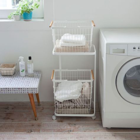 Laundry basket shelves