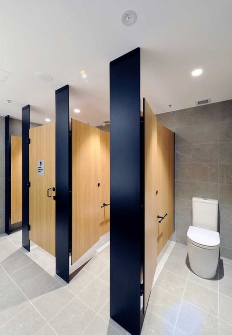 Commercial Bathroom Ideas, تصميم دورة مياه, Public Restroom Design, Commercial Bathroom Designs, Unisex Toilets, Cubicle Design, Toilet Cubicle, Commercial Toilet, Wc Design