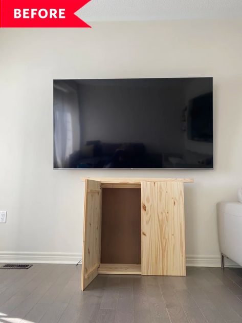 IKEA IVAR Hack Peel-and-Stick Wallpaper Media Console | Apartment Therapy Ikea Media Console, Ikea Ivar Hack, Ikea Ivar Cabinet, Ikea Ivar, Cabinet Fronts, Tile Covers, Ikea Hemnes, Wood Cabinet, Diy Makeover