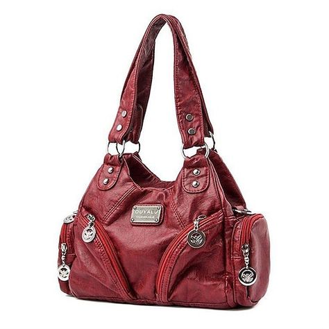 Category:Shoulder Bag; Embellishment:Rivet,Zipper; Gender:Women's; Type:Hobo Bag; Occasion:Daily; Material:PU Leather; Width:11; Height:22; Pattern:Solid Color,Vintage; 2024 Trends:Work Bag; Length:29 Y2k Bags, Y2k Handbag, Tote Design, Y2k Shoulder Bag, Bag Y2k, Motorcycle Bag, Leather Rivets, Bags Vintage, Cheap Handbags