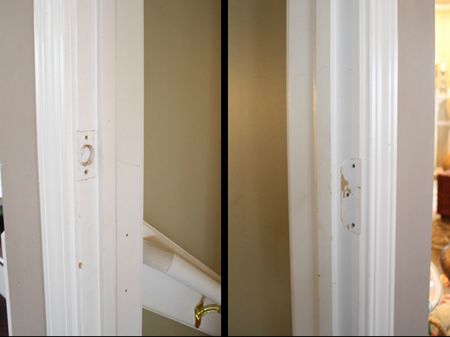 Finishing ideas for door frame after removing a door. Door Frame Ideas, Diy Furniture Repair, Grey Front Doors, Best Front Door Colors, Old Door Knobs, Door Frame Molding, Yellow Front Doors, Traditional Front Doors, Garage Door Types