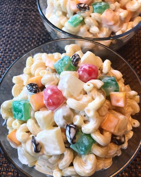 Casa Baluarte Filipino Recipes: Macaroni Fruit Salad Macaroni Fruit Salad Recipe, Macaroni Fruit Salad, Filipino Macaroni Salad, Salad With Fruit, Recipes With Fruit Cocktail, Macaroni Salad Ingredients, Creamy Macaroni Salad, Chicken Macaroni Salad, Fruit Salad Ingredients