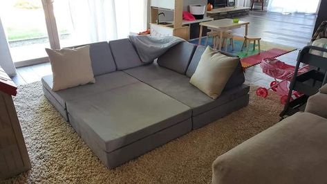 1 Nugget Couch Ideas, Nugget Couch, Campus Apartment, Two Couches, Kids Couch, Baby Playroom, Basement Playroom, Kids Play Area, Fun Family Activities