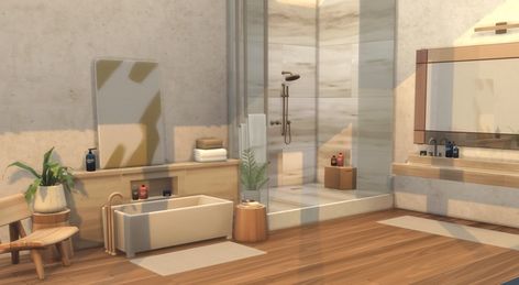 Sims 4 Bathroom, Cc Wallpaper, Mcm Bathroom, Wallpaper Bathroom, Sims 4 House Plans, The Sims 4 Download, The Sims 2, Sims 4 Cc Furniture, Bathroom Items