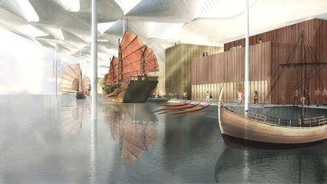 Maritime Museum Design, Coastal Architecture, National Maritime Museum, Museum Interior, Parisian Interior, Architecture Model Making, Architecture Building Design, Museum Displays, Museum Architecture