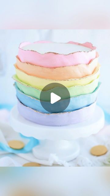 Mandy Merriman - Baking with Blondie on Instagram: "True or false? 

I frosted this ribbon rainbow cake in less than 15 seconds 👀

The Wilton 127 tips sure is lots of fun! (And yes, the actual frosting part is less than 15 seconds… it’s all the colored buttercream prep beforehand that gets ya!) 😝

And guess what?! 

➡️ Did you know that my new “I’ll Bring the Cake” cookbook has HOLIDAY themed cakes like this one added to every season chapter?! 

Yep! That’s right! And with every holiday cake, I shared a step by step photo tutorial on how to easily try a new technique like this one ☝🏻. 

I have two ✌🏻 rainbow cakes in the spring chapter, and this rainbow ribbon one is included! 🌈 So with every season chapter in the book including every major holiday, you get to bake ALL year round with Rainbow Whipped Cream Cake, Rainbow Frosting Cake, Rainbow Sheet Cake, Rainbow Buttercream Cake, Mandy Merriman, Rainbow Theme Cake, Rainbow Themed Cake, Holiday Themed Cakes, Baking With Blondie