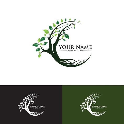 Environmental Logo Design Inspiration, Natural Logo Design, Environmental Logo Design, Family Tree Logo, Tree Of Life Logo, Environment Logo, Roots Logo, Cafe Logo Design, Tree Logo Design