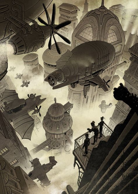 Ville Steampunk, Steampunk Architecture, Steampunk City, Steampunk Artwork, Steampunk Airship, Steampunk Aesthetic, Steampunk Tendencies, Art Steampunk, Arte Punk