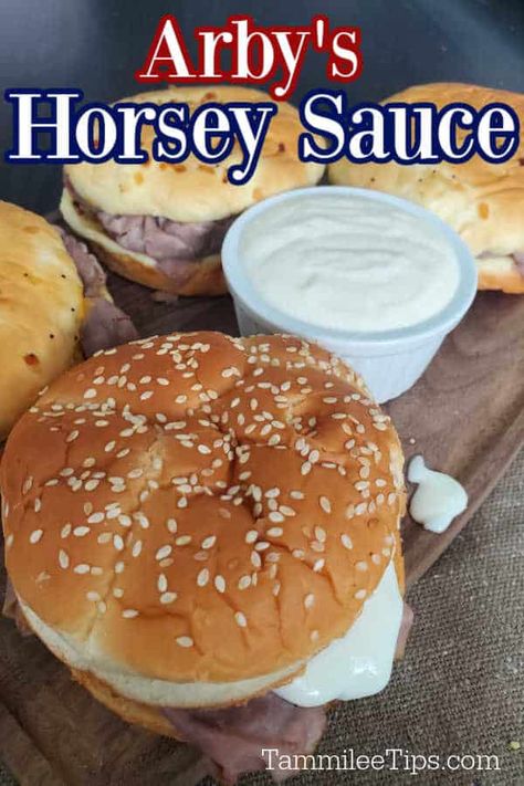 How to make Arby's Horsey Sauce Recipe at home! So easy to make with a few ingredients and perfect for a homemade sandwich. This creamy horseradish sauce is the perfect spread for roast beef sandwiches or burgers. Chicken Express Serendipity Seasoning, Roast Beef Sandwich Sauce, Cooking Sauces Recipes, Horsey Sauce Recipe, Horse Radish Sauce Recipe, Arbys Horsey Sauce Recipe, Horsey Sauce, Burger Sauce Recipe, Arby's Sauce