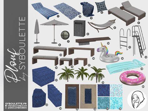 Plouf pool cc sims 4 1 Sims Cc Furniture, Sims 4 Kitchen, Die Sims 4, Mod Furniture, Sims Packs, Sims 4 House Plans, Diving Board, Sims 4 Expansions, Sims 4 Cc Folder