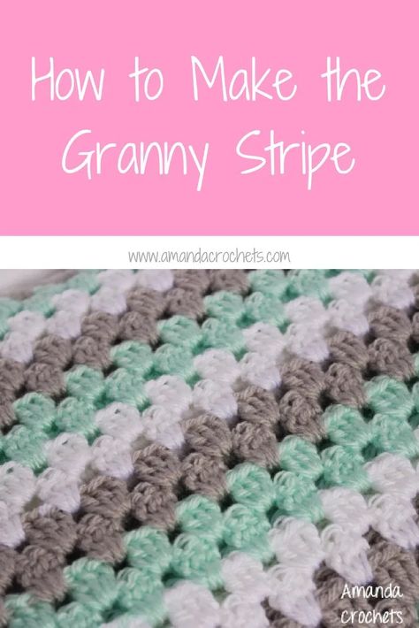 Granny Stripe Crochet, Granny Stripe Blanket, Crochet Granny Stitch, Sunburst Granny Square, Granny Blanket, Granny Stripe, Striped Crochet Blanket, Crochet 101, Granny Square Crochet Patterns Free