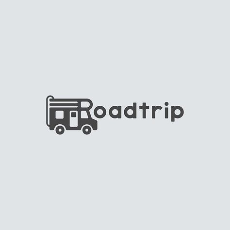 Road Trip Logo, Camper Logo Design, Caravan Logo, Trip Logo, Camper Logo, Trailer Logo, Logo Design Collection, Logo Minimal, Text Logo Design