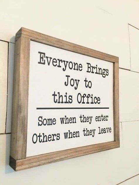 Farmhouse Style Office, Office Funny, Message Board Quotes, Funny Wood Signs, Fixer Upper Style, Diy Wood Signs, Office Signs, Office Humor, Wood Frame Sign