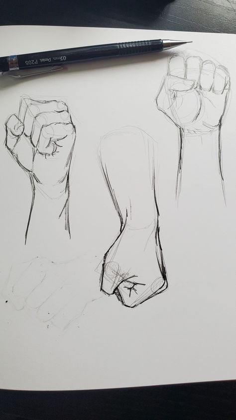 Boxy Hands Drawing Reference, Male Hands Drawing, Hand Practice Drawing, Forearm Drawing, Fist Drawing Reference, Fist Drawing, The Body Drawing, Male Drawing, Comic Reference