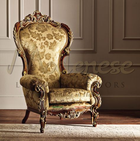 Venetian Rococo Armchair Royal Sofa Design, Rococo Armchair, Italian Classic Furniture, Classic Sofa Designs, Victorian Sofa, Luxury Arm Chair, Royal Furniture, Classic Armchair, Set Sofa