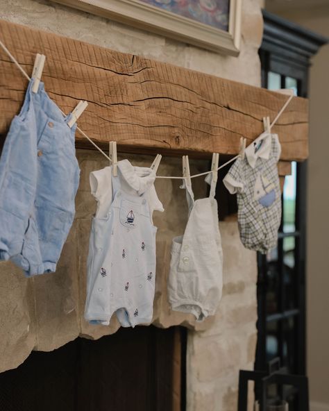 Showering our girl yesterday 🤍⛵️🍼 Can’t wait to see you be a Mama @jena_powell Ready to meet your sweet baby boy 🫶🏼🩵 #babyshower #babyshowerinspo #boybabyshower #babyshowerphotography #auntie #nephew Baby Shower Onesie Clothesline, Baby Clothes Decoration Ideas, Clothes Line Baby Shower Idea, Baby Shower Clothesline Decoration, White And Blue Baby Shower Ideas, Vintage Blue Baby Shower Ideas, Baby Boy Shower Ideas Themes Simple, Simple Blue Baby Shower Ideas, Oh Boy Baby Shower Theme