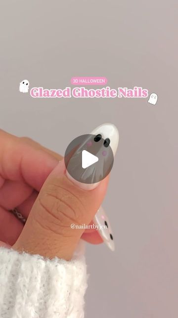 Jeanette Flores on Instagram: "Very classy, very demure 3D Halloween nails ✨🩷✨ 
The cutest glazed ghostie nails 👻💅🏽 

Save & Share for Halloween nail inspo, Follow for more tutorials!🫶🏼

Using @dndgel (code: JEN25)
•Milky White 2439
•Top Gel 600
•White Pearl Chrome Powder 01
•Rhinestone Adhesive 3D Gel
•Classic Black
•Cotton Candy 807
•Nail Art Liner Brush 09

#demure #halloween #glazednails #chromenails #pinkchromenails #halloweennails #glazeddonutnails #demurenails #classynails #cleangirl #coquette #uñas #uñasdehalloween #nailinspo #nails #whitechromenails #nailart #halloweennails2024 #nailtrends #nailvideos #pinknails #ghostnails #dndgelpolish #dndgel #3dnails #3dnailart #tutorial #nailtutorial #easynails" Ghostie Nails, 3d Halloween Nails, Dead Nails, Pearl Chrome, White Chrome Nails, Pearl Nail Art, Hand Nails, Pink Chrome Nails, Finger Art