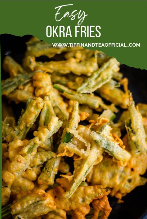 Crispy Okra Recipes, Crispy Fried Okra, Fried Okra Recipe, Kurkuri Bhindi, Crispy Okra, Baked Okra, Okra Fries, Indian Meals, Samosa Chaat