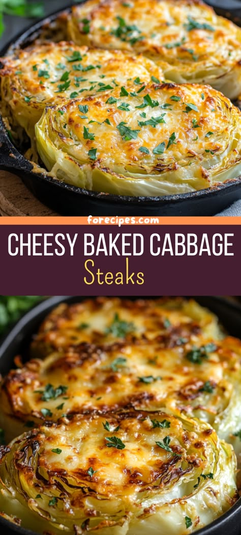 Cheesy Baked Cabbage Steaks Roasted Cabbage Steaks Recipes, Cabbage Recipes Healthy Easy, Broiled Cabbage Steaks, Fried Cabbage Steaks Recipe, Cabbage Ideas Healthy, Cheesy Baked Cabbage Steaks 12 Tomatoes, Melting Cabbage Recipe, Different Ways To Cook Cabbage, Cabbage Side Recipes