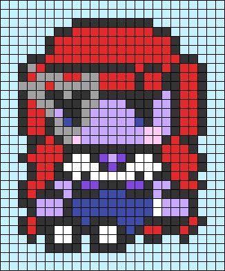 Monster High Alpha Pattern, Y2k Pixel Art, Alpha Knot, Monster High Fashion, Bored In Class, Easy Pixel Art, Pixel Art Grid, Graph Paper Art, Kitty Drawing