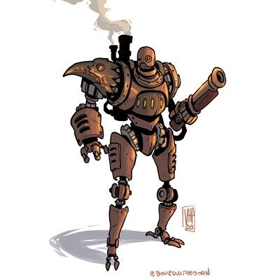 Steam Punk Robot, Steampunk Art Drawing, Bone Dust, Steampunk Robots, Steampunk Robot, Sharkboy And Lavagirl, Arte Robot, Concept Art Character, Dungeons And Dragons Characters