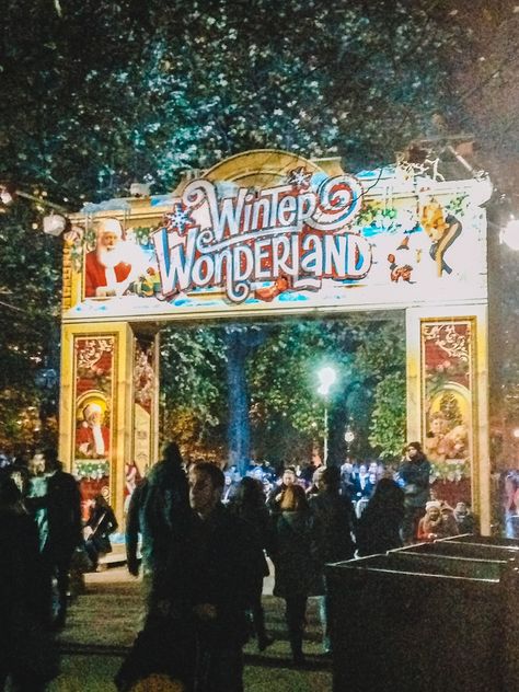 The gate at the main entrance of Winter Wonderland in London | Christmas is a magical time of the year, and London is one of those incredible cities to live it in. There are loads of things that you can do if you visit London at Christmas. In this guide I've listed all my personal favourites, as well as some local tips from a Londoner on experiencing Christmas in London. If you're visiting London at Christmas, this is the guide for you! #london #christmas #christmasinlondon #europe #uk Uk In Winter, Christmas Market London, Winter Wonderland Aesthetic London, Christmas Winter Wonderland, Uk Winter, London Christmas Markets, Uk Christmas, London At Christmas, London Christmas Aesthetic