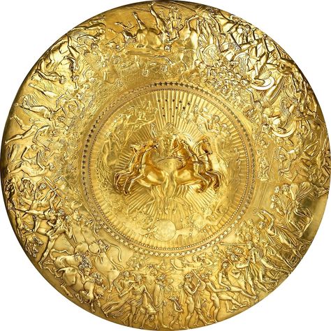 "Gold Shield of Achilles Ancient Gold masterpiece" by Bazyartass | Redbubble Achilles Shield, Shield Of Achilles, Gold Shield, Achilles And Patroclus, Knight Armor, Illuminated Letters, Tat Ideas, Making Things, Bronze Age