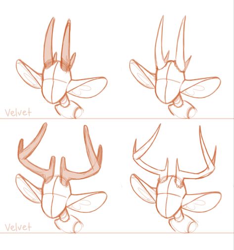 Deer Hooves Drawing Reference, Deer Feet Drawing, Horns From Different Angles, How To Draw Goat Horns, Dear Legs Drawing, Dear Horns Drawing, Dear Ears Drawing, Drawing Bunny Ears, Deer Ears Reference