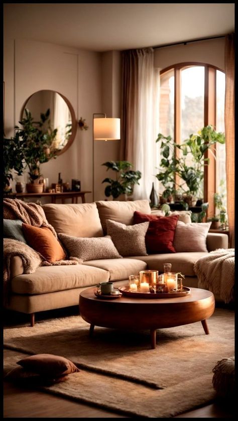 Formal Living Room Designs, Earthy Living Room, Living Room Warm, Cosy Living Room, Living Room Design Inspiration, Neutral Living Room, Bohemian Living Room, Boho Living Room, Living Room Inspo