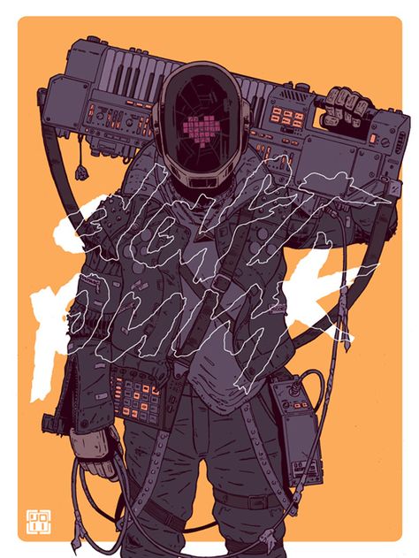 Daft Punk Tribute by Laurie Greasley for Gauntlet Gallery Art Punk, Draw Ideas, New Retro Wave, Arte Robot, Punk Art, Cyberpunk Aesthetic, Arte Cyberpunk, Punk Inspiration, Cyberpunk Character