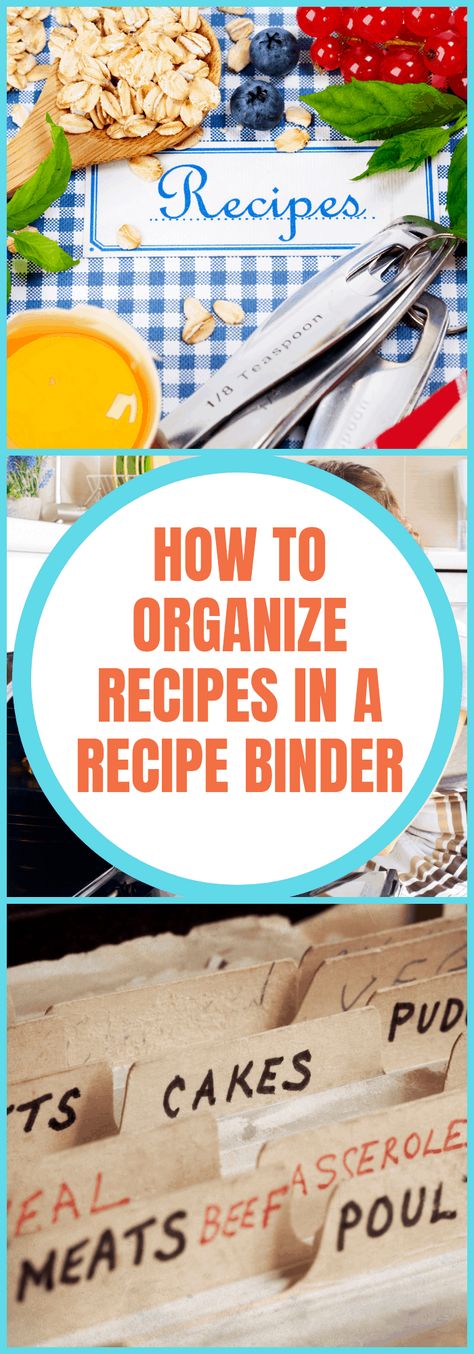 The complete guide on how to make a recipe binder. This guide is full of recipe binder DIY tips, and a huge list of recipe binder categories to get you started! Cookbook Categories List, Recipe Categories List, Recipe Binder Diy, Binder Categories, Organize Recipes, Meal Planning Binder, Cookbook Organization, Diy Recipe Binder, Family Cookbook Project