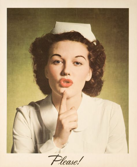 Shhhh!-I remember these signs on every unit! Nurse Girl, History Of Nursing, Nurse Pics, Nurse Art, Nurse Rock, Vintage Nurse, Becoming A Nurse, Pub Decor, Cool Captions