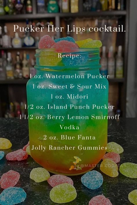 Sour Berry Lemon Smirnoff, Jolly Rancher Alcoholic Drinks, Smirnoff Sour Berry Lemon Drinks, Watermelon Pucker Drinks, Island Punch Pucker, Smirnoff Sours, Jolly Rancher Drink, Cookout Drinks, Mixed Drinks Alcohol Recipes