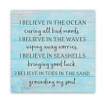 Beach Classroom, Beach Sayings, Sea Gifts, Ocean Gifts, Wall Decor Bathroom, Family Wood Signs, Ocean Quotes, Beach Bathroom, Classroom Gifts