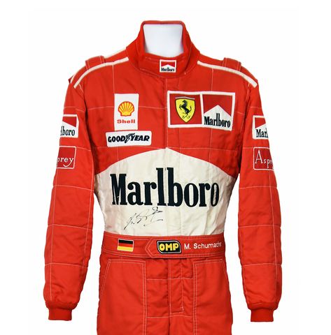 1997 Michael Schumacher Signed Race Used Australian Grand Prix Ferrari F1 Suit Ferrari Race Suit, Ferrari Suit, F1 Suit, Goodyear Logo, F1 Uniform, Racing Uniform, 1940s Mens Fashion, Ferrari Vintage, Hamilton Wallpaper